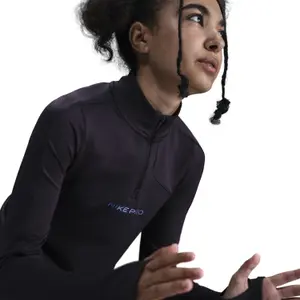 Girls' 1/2 zip training top Nike Pro image-4