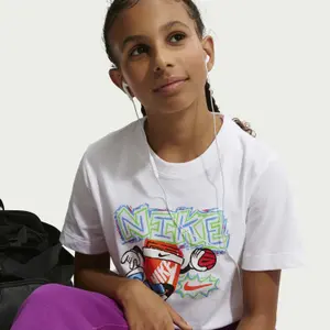 Children's cotton drop shoulder T-shirt Nike image-3