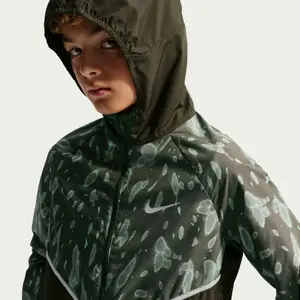 Waterproof hooded jacket for children Nike Miler image-1