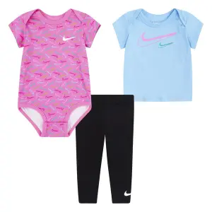 3-piece baby girl set Nike Swoosh Logo image-0