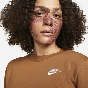 Sweatshirt round neck woman Nike Club Fleece STD image-4
