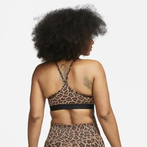 Damski biustonosz typu v-neck Nike Dri-Fit Indy Leopard Print image-3