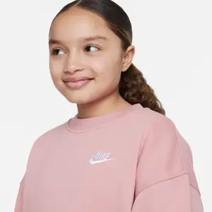 Sweatshirt für Mädchen mit Rundhalsausschnitt Nike Club Fleece Oversized LBR image-3