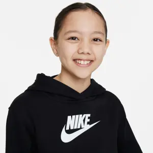 Sweatshirt à capuche fille Nike Club Fleece Crop HBR image-3