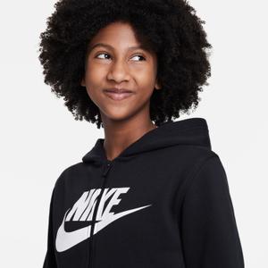 Camisola com capuz com fecho de correr para criança Nike Club Fleece HBR image-3