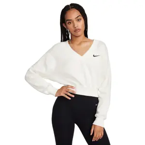 Sweatshirt, kurz, Oversize, mit V-Ausschnitt, Damen Nike Phoenix Fleece image-1