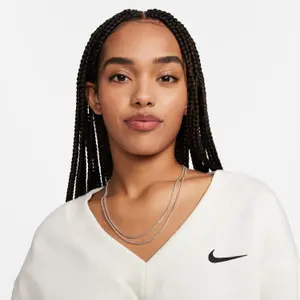 Sweatshirt, kurz, Oversize, mit V-Ausschnitt, Damen Nike Phoenix Fleece image-4
