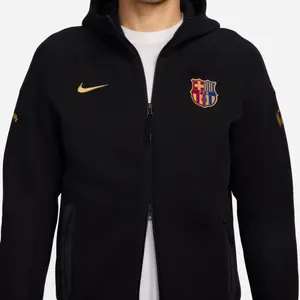 Giacca sportiva in pile tecnico con cappuccio e zip FC Barcelone 2024/25 image-4