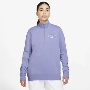 Sweatshirt 1/4 Reißverschluss Damen Nike Club Fleece image-0