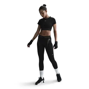 Legginsy 7/8 w półwysokim talii dla kobiet w wzór Nike Pro image-0