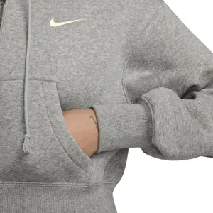 Kort og løs hættetrøje med lynlås til kvinder Nike Phoenix image-2