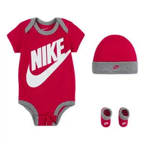 Ensemble de barboteuse + bonnet + chaussons bébé fille Nike NHN Furura Logo image-0