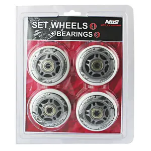 Roller wheel kit with bearings NILS Extreme PU + ABEC-7 (x4)