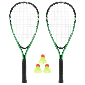 Badmintonracket + fjer + taske NILS NRS001 Crossminton (x4)