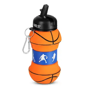 Collapsible silicone water bottle NILS NC4104 Basketball