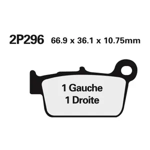 Sintered metal motorcycle brake pad Nissin 296ST-MX