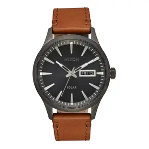 Leather watch solar sentinel Nixon image-0