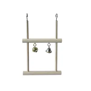 Akcesoria do klatki dla ptaków huśtawka trapezowa podwójna z dzwoneczkiem Nobby Pet image-0