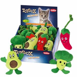 53094-jouet-peluche-pour-chat-nobby-pet-spielzeug-vegi-vertxrougexjaune-11x16-cm