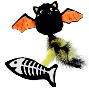 Halloween knuffel voor honden - vleermuis en vis Nobby Pet (x2) image-0