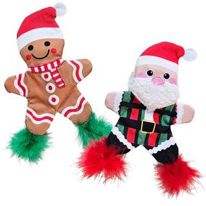 Plüschtier für Hunde Nobby Pet Xmas Knister Santa u. Lebkuchenman (x12)