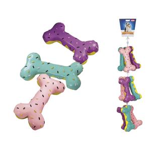 61579-jouet-pour-chien-nobby-pet-latex-knochen-dessert-x9-multicolore-19-cm