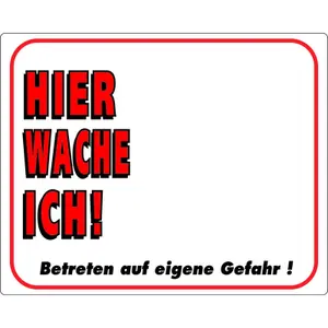 Panneau affichage pour chien Nobby Pet Hier Wache Ich! image-0