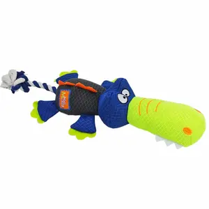 Pelúcia de crocodilo para cão em tecido de malha com corda Nobby Pet image-0
