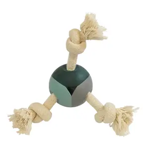 Kula dla psa z gumy z węzłem na sznurku Nobby Pet image-0