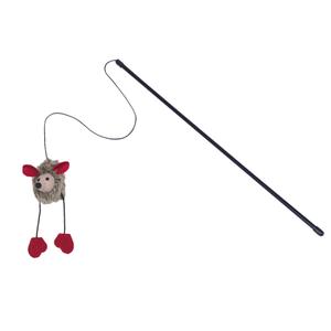 66870-cat-fishing-rod-with-plush-sounding-mouse-nobby-pet-red-beig-50-cm