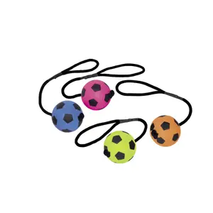 Hundfotboll i skumgummi med rep Nobby Pet image-0