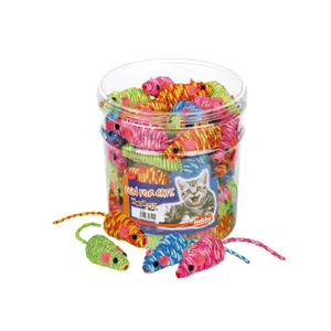 71901-uppsattning-med-48-kattleksaker-med-moss-tackta-av-fargad-trad-nobby-pet-mus-inplastad-colourouge-7-cm