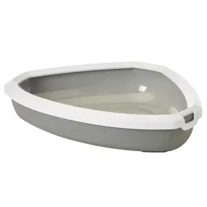 Bac à litière d'angle avec rebord pour chat Nobby Pet Rincon image-0