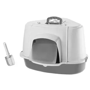 Bac à litière pour chat d'angle avec pelle Nobby Pet image-0