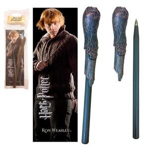 849421004026-stylo-baguette-et-marque-page-noble-collection-harry-potter-ron-weasley-bleu-tu