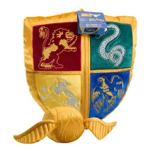 Μαξιλάρι με παιχνίδι πλάσματος Noble Collection Harry Potter Quidditch Crest & Vif d'or image-0