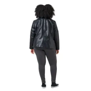 Casaco de couro curvo feminino Noisy May NMRUBINA/REBEL image-3