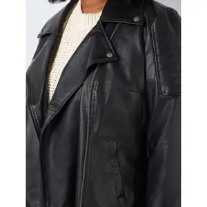 Casaco de couro curvo feminino Noisy May NMRUBINA/REBEL image-5