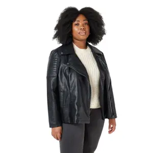 Casaco de couro curvo feminino Noisy May NMRUBINA/REBEL image-4