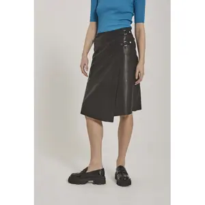 Women's leather skirt Norr Albana image-1