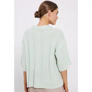 Women's knitted sweater Norr Fuscia image-1