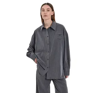 Women's overshirt Norr Neo pinstripe image-0