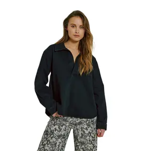 Women's V-neck Denim Blouse Norr Hannali image-0