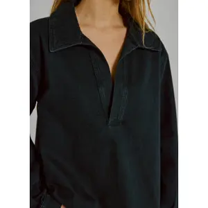 Women's V-neck Denim Blouse Norr Hannali image-2