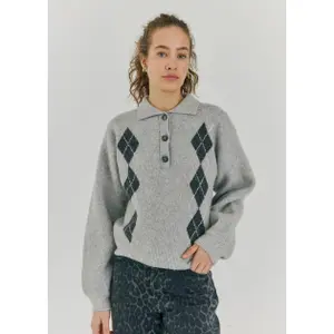 Women's knitted polo sweater Norr Breela image-1