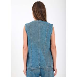 Sleeveless denim jacket for women Norr Kenzie image-3
