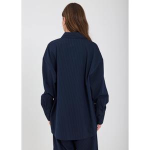 Oversized striped long-sleeve shirt for women Norr Willow image-2