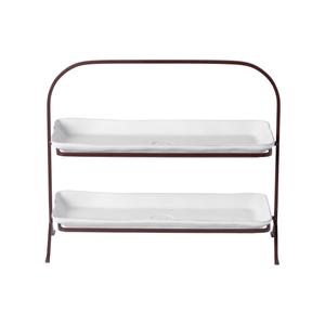 Vassoio rettangolare con supporto metallico Costa Nova