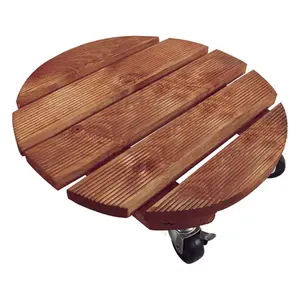 Soporte cuadrado de madera FSC con acabado en lasur Nortene Flora Roll image-0