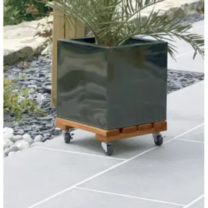 Soporte cuadrado de madera FSC con acabado en lasur Nortene Flora Roll image-1